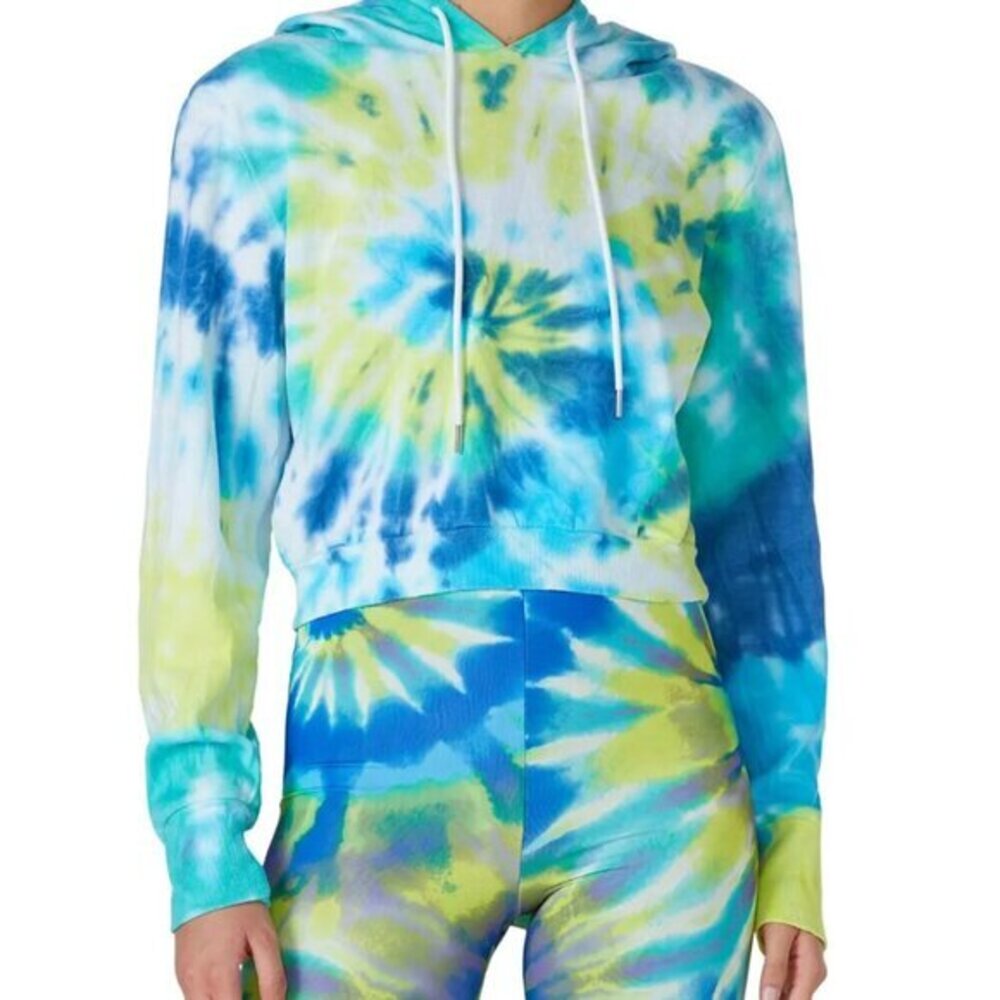 AFRM Mila Tie Dye Crop Hoodie Casual Loungewear Vibrant Bright Size XS
